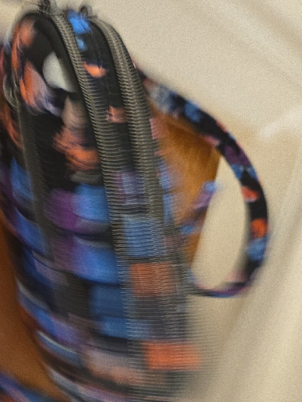 lug Quilted Black Crossbody with Blue, Purple & Coral Floral Print - Picture 3 of 8